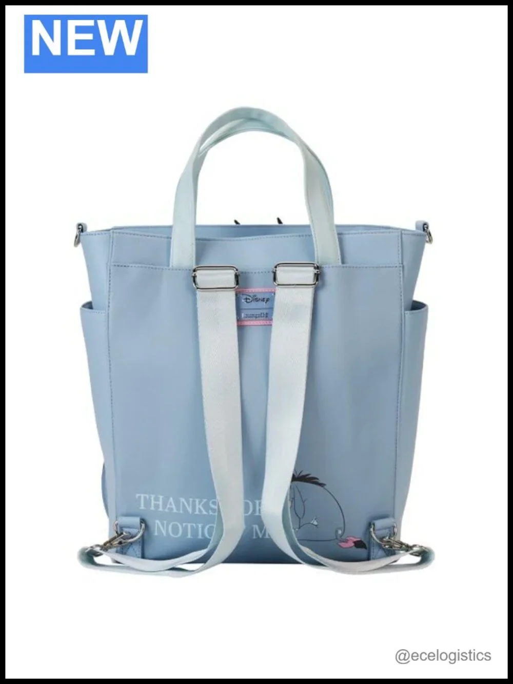 Disney Winnie The Pooh Eeyore Convertible Tote Crossbody Bag Faux Leather